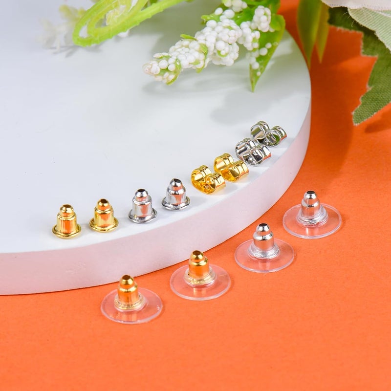 DSOMHZ 6 Styles Earring Backs for Studs/Droopy Ears/Heavy Earring,170 Pcs Clear Metal Backs Replacements Hypoallergenic Backings Clutch Stoppers Kits for Fish Hook Studs Hoops - Image 4